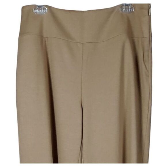 Spiegel Pants Size 14 Camel Beige Wide Leg Side Zip Workwear Flowy Vintage - Picture 2 of 10